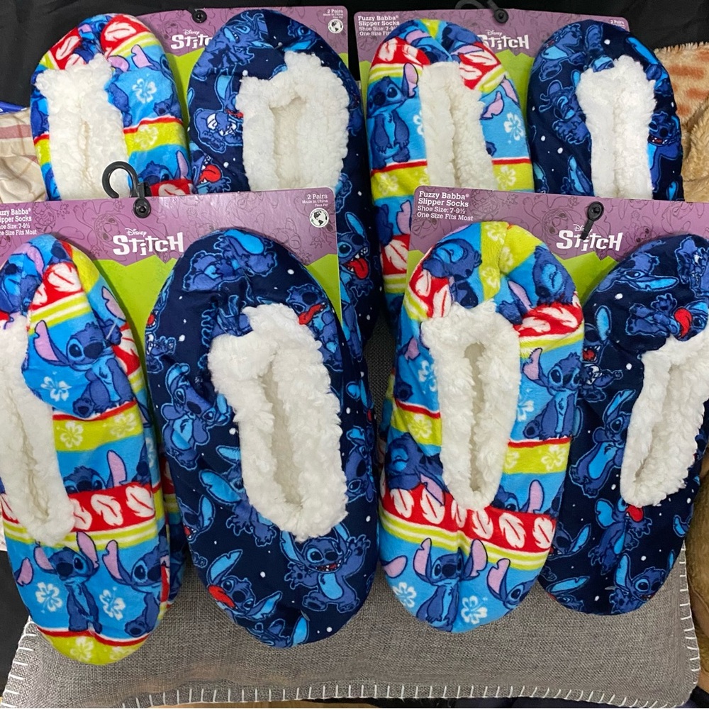 Lilo and stitch slipper socks 4 sets which is 8 pairs